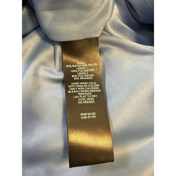 Jessica Howard NWT $118 Blue Lace Overlay A-Line Dress, Puff Sleeves Women's 14 - Picture 8 of 8